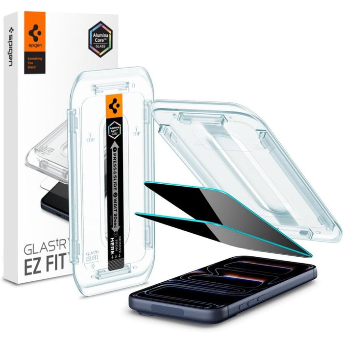 Spigen Glas.tR EZ Fit Privacy Tempered Glass for iPhone 16 Pro / 17 / 17 Pro - 2 pcs.