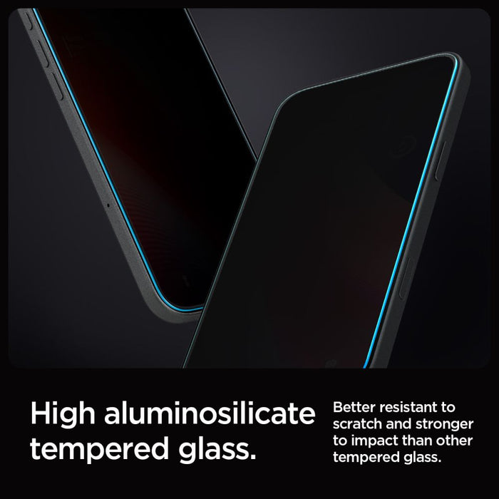 Spigen Glas.tR EZ Fit Privacy Tempered Glass for iPhone 16 Pro / 17 / 17 Pro - 2 pcs.