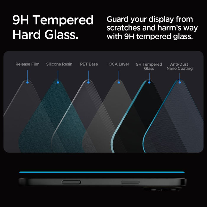 Spigen Glas.tR EZ Fit Privacy Tempered Glass for iPhone 16 Pro / 17 / 17 Pro - 2 pcs.