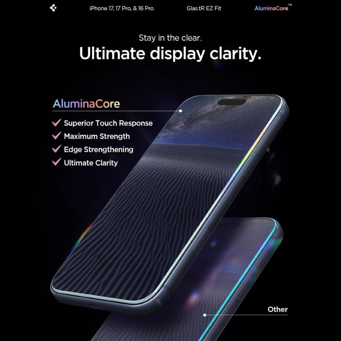 Spigen Glas.tR EZ Fit Tempered Glass for iPhone 16 Pro / 17 / 17 Pro - 2 pcs.