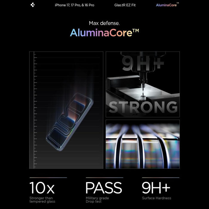 Spigen Glas.tR EZ Fit Tempered Glass for iPhone 16 Pro / 17 / 17 Pro - 2 pcs.