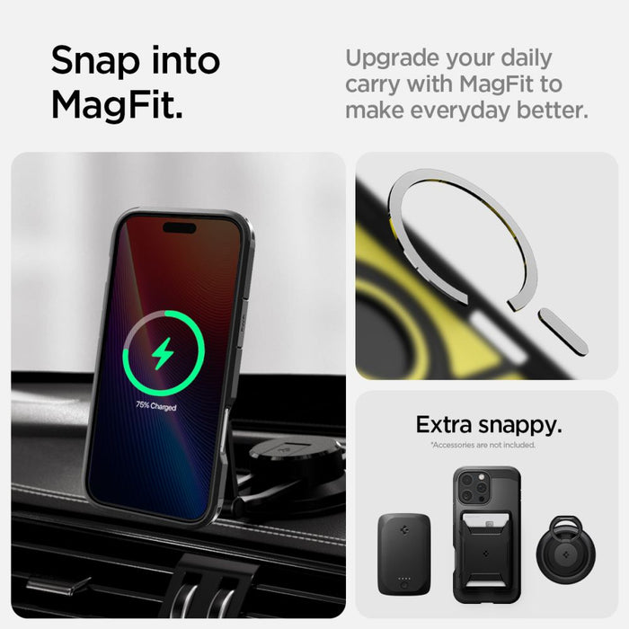Spigen Tough Armor MagSafe Case with Stand for iPhone 16 Pro - Black