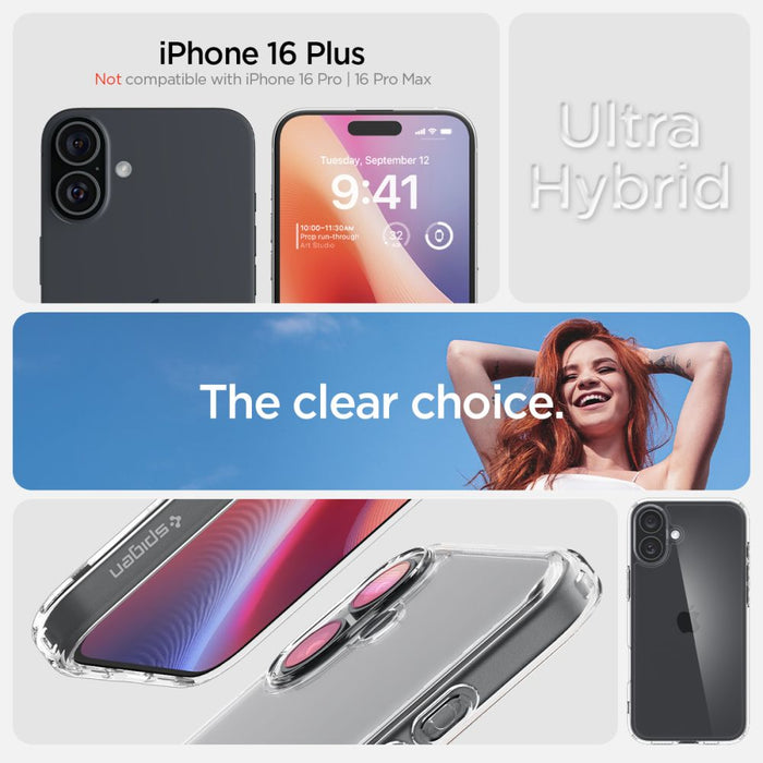 Spigen Ultra Hybrid iPhone 16 Plus Case - Clear