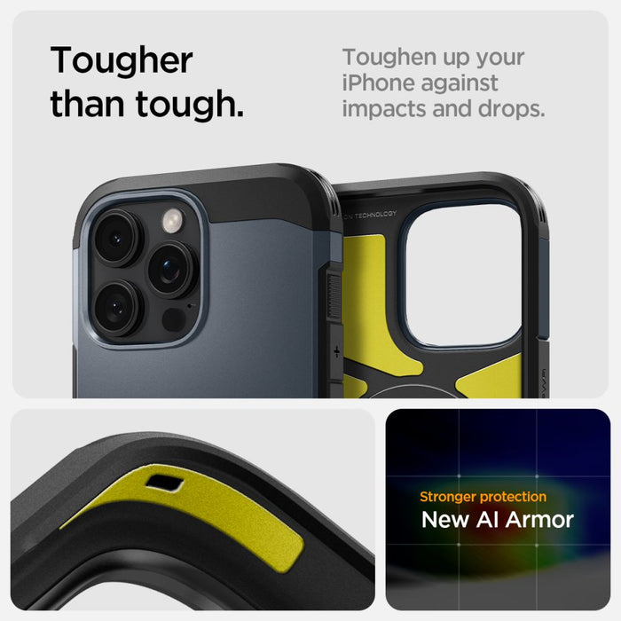 Spigen Tough Armor MagSafe Case with Stand for iPhone 16 Pro Max - Dark Gray
