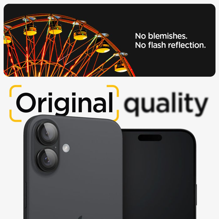 Spigen Glass tR EZ Fit Optik Pro Tempered Glass for iPhone 16 / 16 Plus / 17 Camera (2 pcs.) - Black