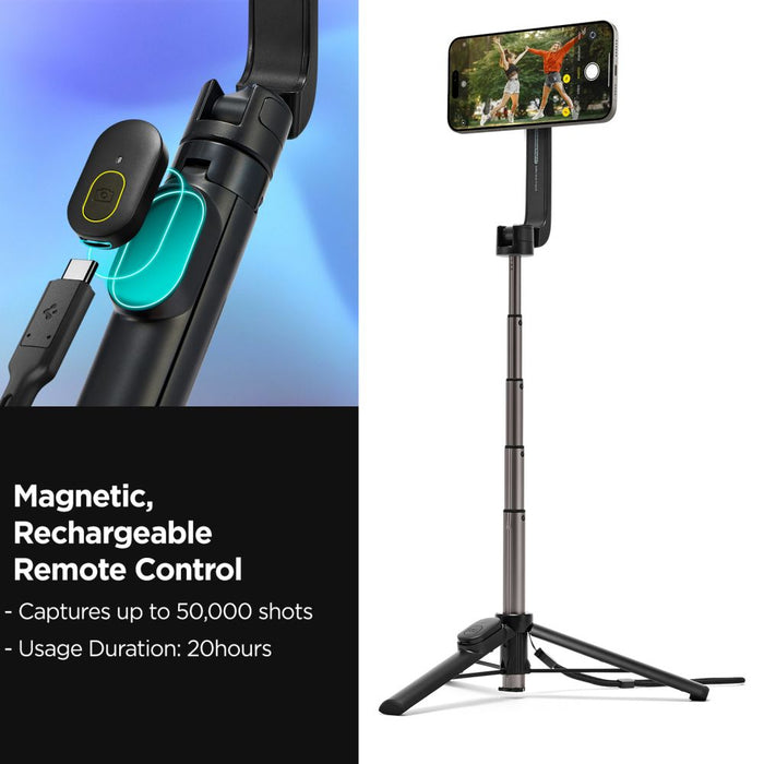 Selfie stick Spigen S571W MagSafe Bluetooth with tripod - black