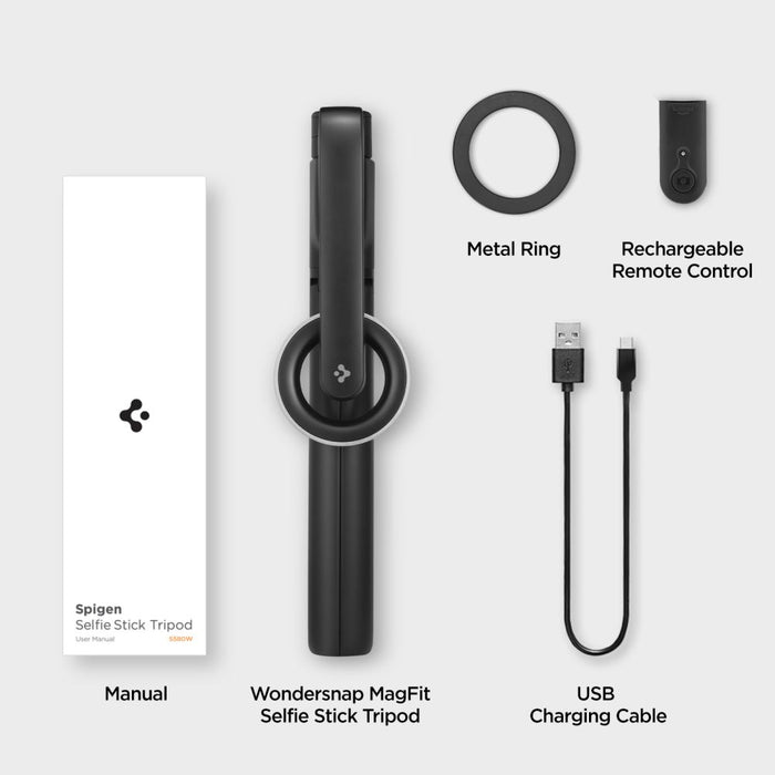 Selfie stick Spigen S580W MagSafe Bluetooth with tripod - black