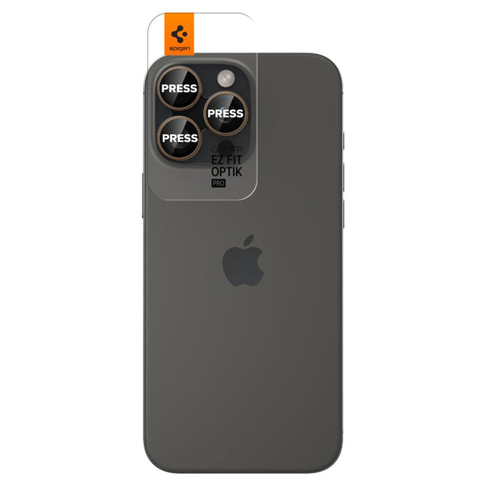 Spigen Optik Pro GLAS.TR ”EZ FIT” Camera Protector 2-PACK for iPhone 16 Pro / Pro Max - Brown