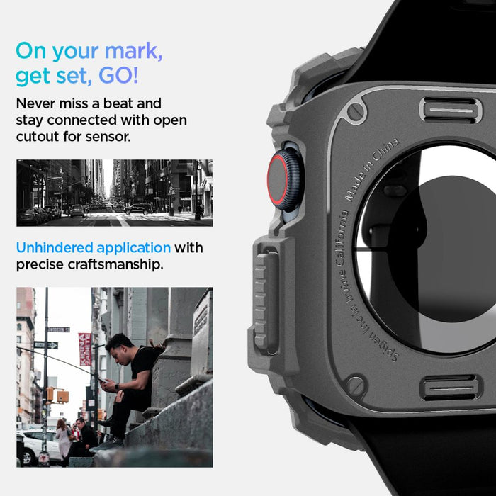 Spigen Rugged Armor Case for Apple Watch 10 46mm - Gray