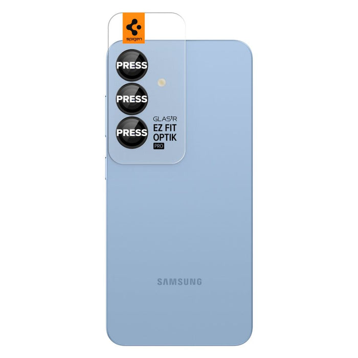 Spigen Optik Pro GLAS.TR EZ FIT 2-pack Camera Cover for Samsung Galaxy S25 - Black