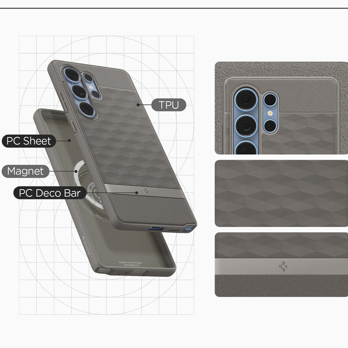 Caseology Parallax Mag MagSafe Case for Samsung Galaxy S25 Ultra - Gray