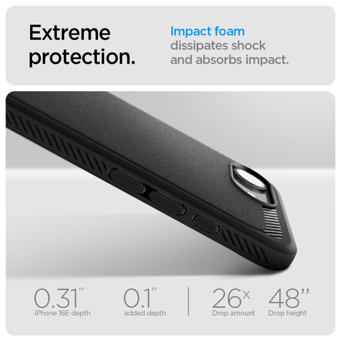 Spigen Rugged Armor MagSafe case for iPhone 16e / 17e - black