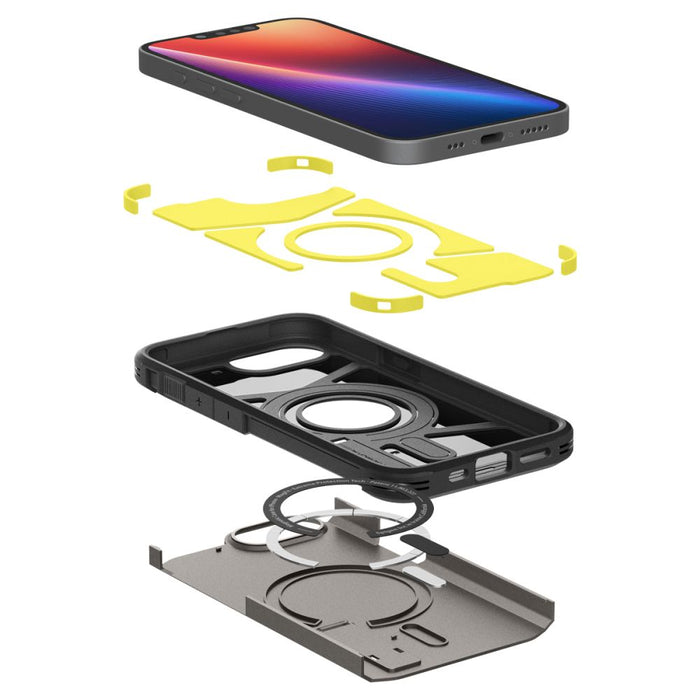 Spigen Tough Armor Case with MagSafe for iPhone 16e / 17e with Stand - Gray