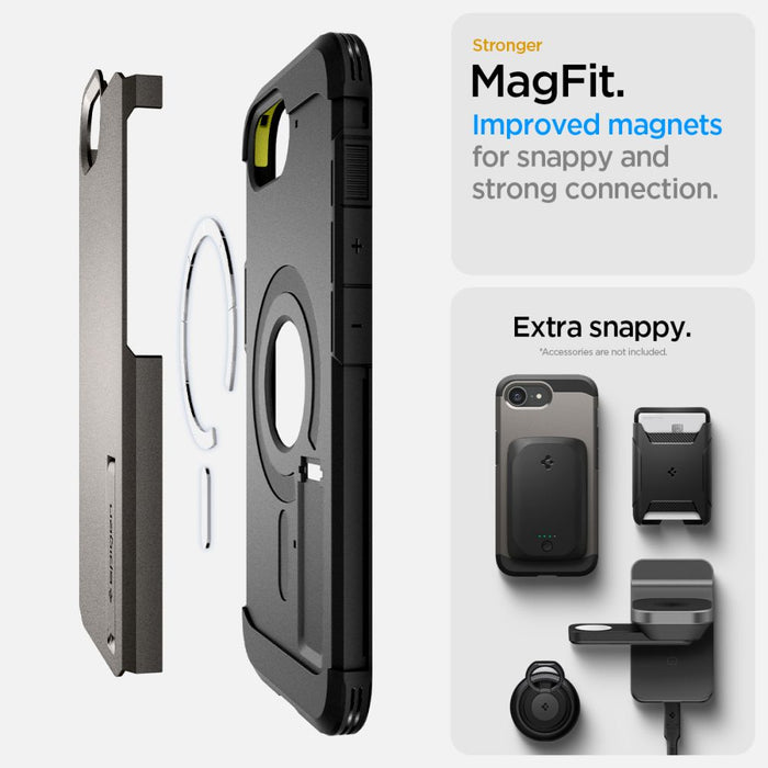 Spigen Tough Armor Case with MagSafe for iPhone 16e / 17e with Stand - Gray