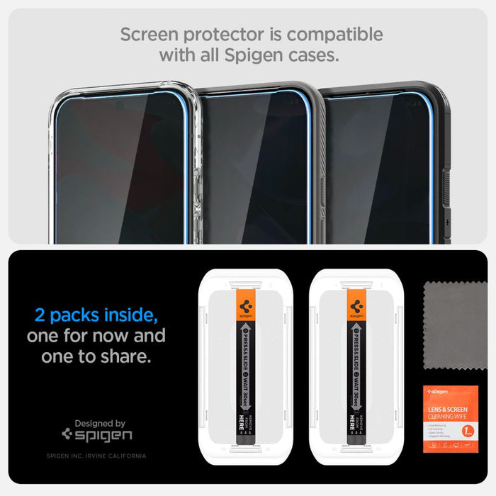 Spigen Glas.TR "Ez Fit" Privacy 2-pack Privacy Glass for Google Pixel 9 Pro XL