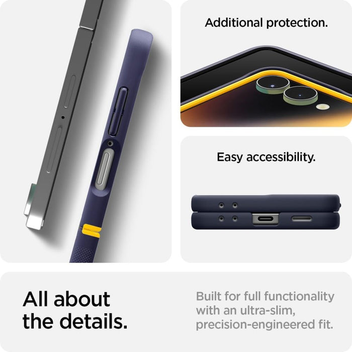 Nano Pop Mag MagSafe Case for Samsung Galaxy Z Flip 7 - Navy Blue and Yellow
