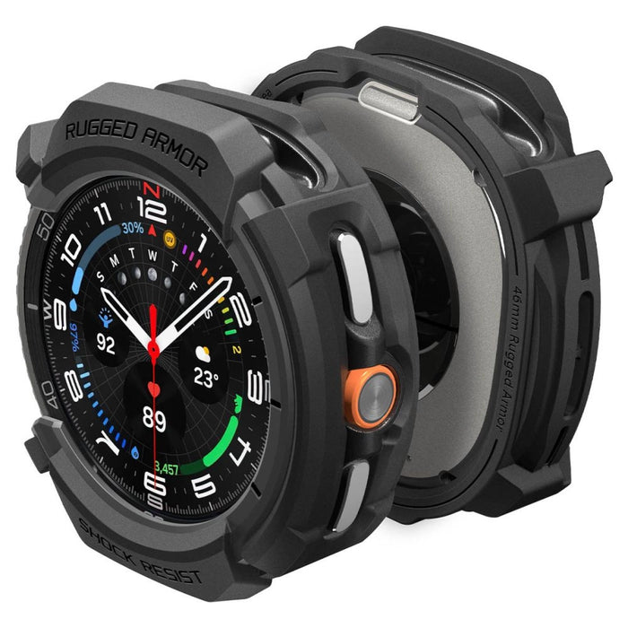 Spigen Rugged Armor Case for Samsung Galaxy Watch 8 Classic 46mm - Matte Black