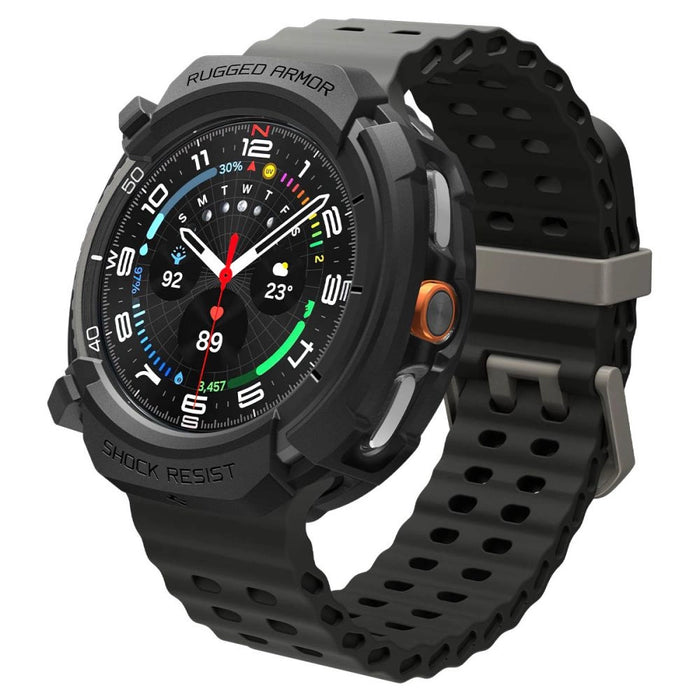 Spigen Rugged Armor Case for Samsung Galaxy Watch 8 Classic 46mm - Matte Black