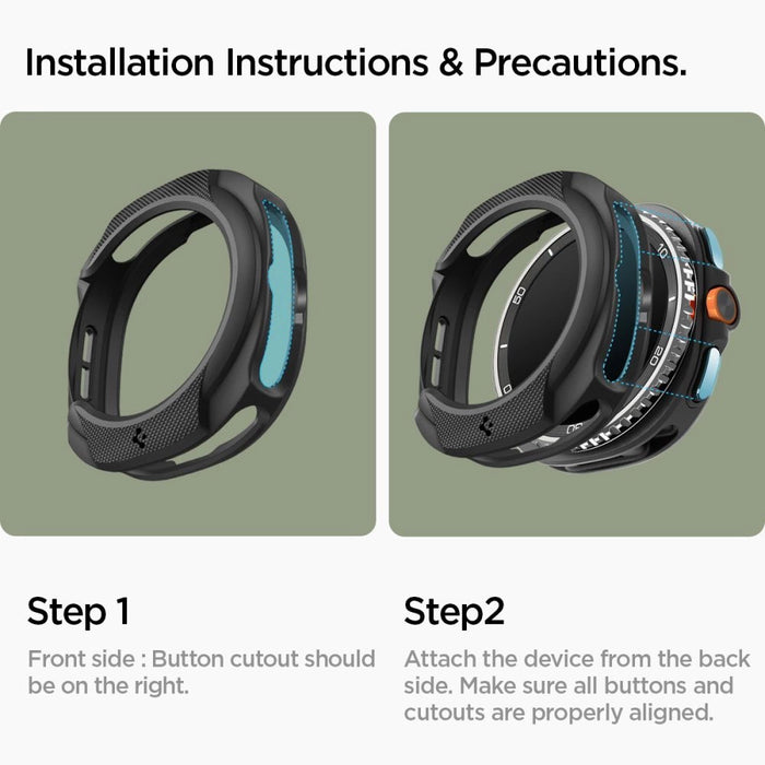 Spigen Liquid Air Case for Samsung Galaxy Watch 8 Classic 46mm - Black