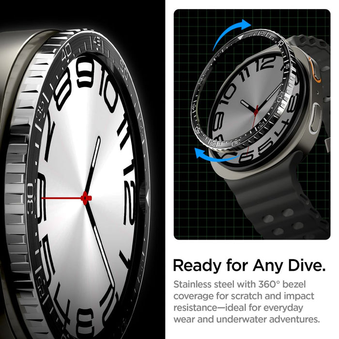 Spigen Bezel Tune Diver Cover for Samsung Galaxy Watch 8 44mm - Black