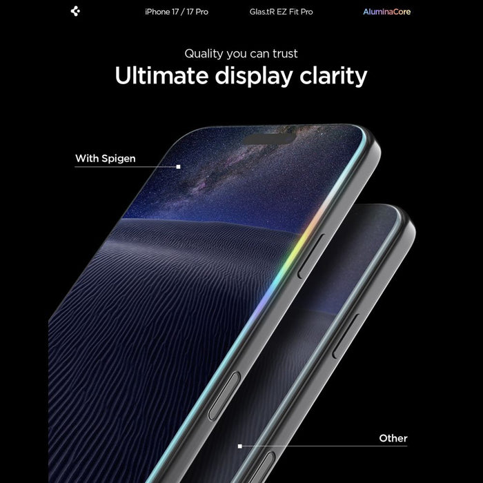 Spigen Glas.TR EZ Fit Pro Tempered Glass for iPhone 16 Pro / 17 / 17 Pro - Transparent