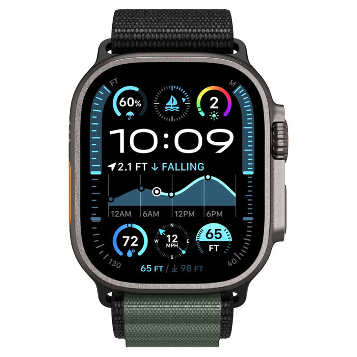 Strap Spigen WBF1 Strap for Apple Watch 44 / 45 / 46 / 49 mm - Black and Green