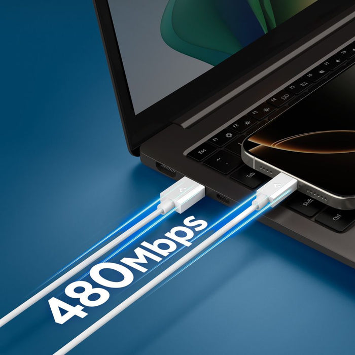 Spigen EB6010AC USB-A / USB-C 60W Cable 100 cm - White