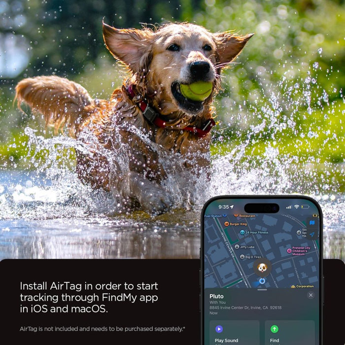 Spigen Tough Armor Pet Collar AirTag 1/2 Case - Black