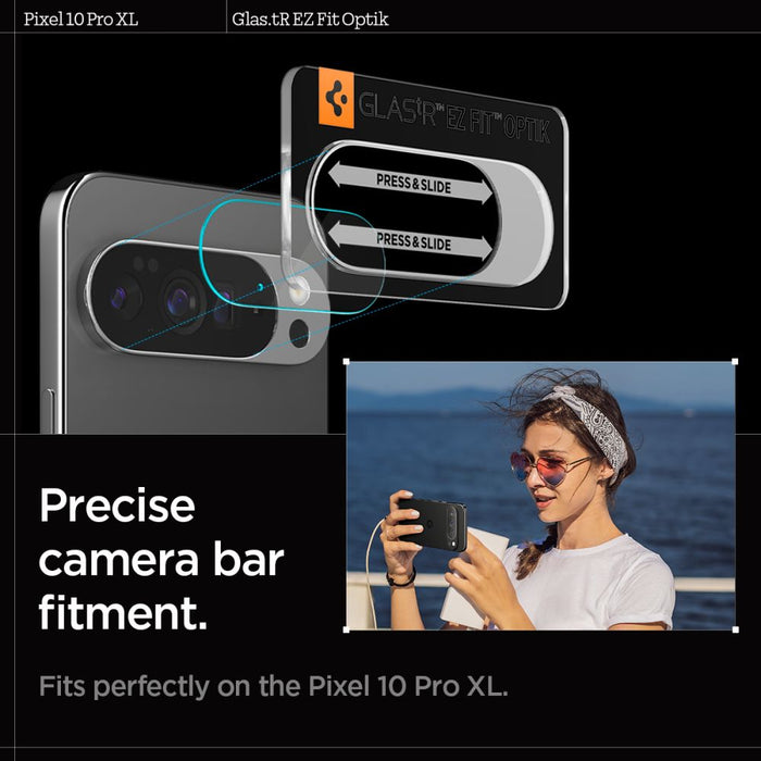 Spigen Optik Glas.tR Camera Cover 2-pack for Google Pixel 10 Pro XL - Clear