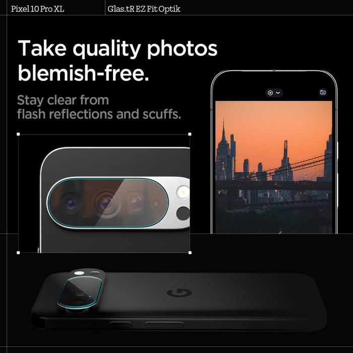 Spigen Optik Glas.tR Camera Cover 2-pack for Google Pixel 10 Pro XL - Clear