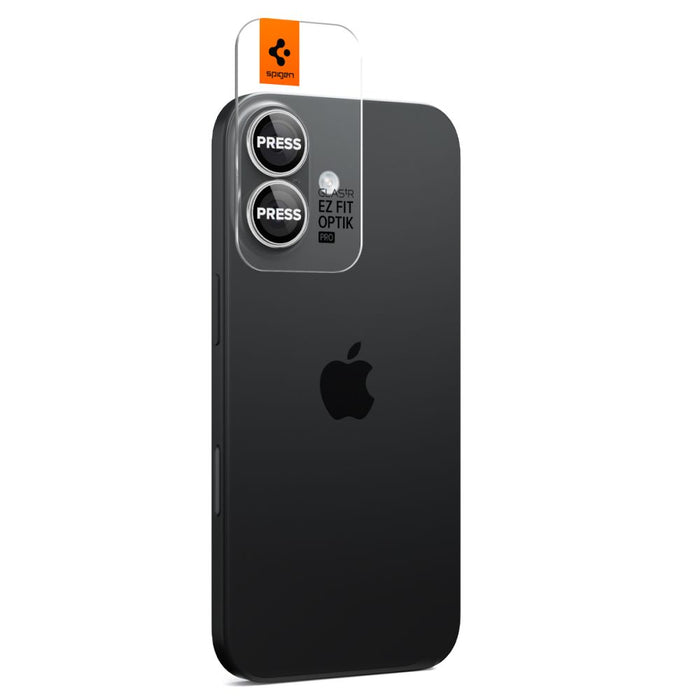 Spigen Optik Pro GLAS.TR ”EZ FIT” Camera Cover 2-pack for iPhone 16 / 16 Plus / 17 - Silver