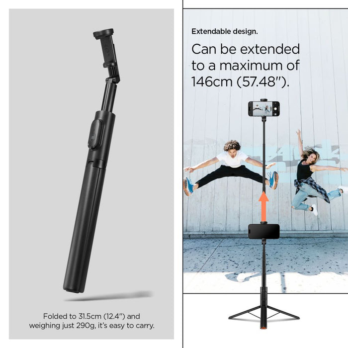 Spigen S541W Bluetooth Selfie Stick - Black