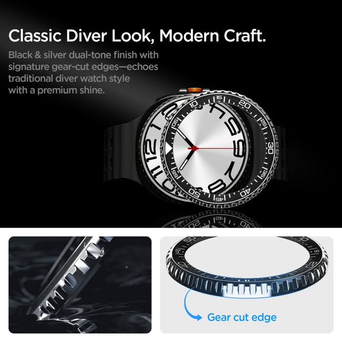 Spigen Bezel Tune Pro Diverna Samsung Galaxy Watch 8 Classic 46mm Cover - Black