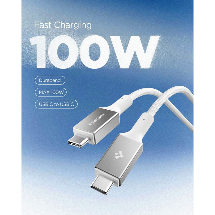 Spigen Essential EB10015CC USB-C / USB-C 100W 150cm Cable - White