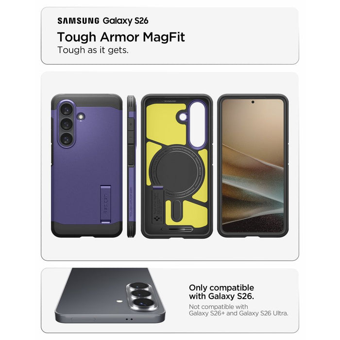 Spigen Tough Armor Mag MagSafe Case for Samsung Galaxy S26 - Purple