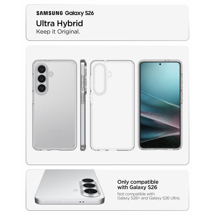 Spigen Ultra Hybrid Case for Samsung Galaxy S26 - Transparent