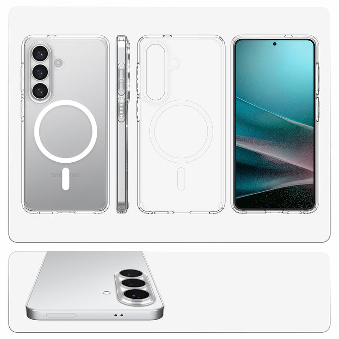 Spigen Ultra Hybrid Mag MagSafe Case for Samsung Galaxy S26 - Clear and White