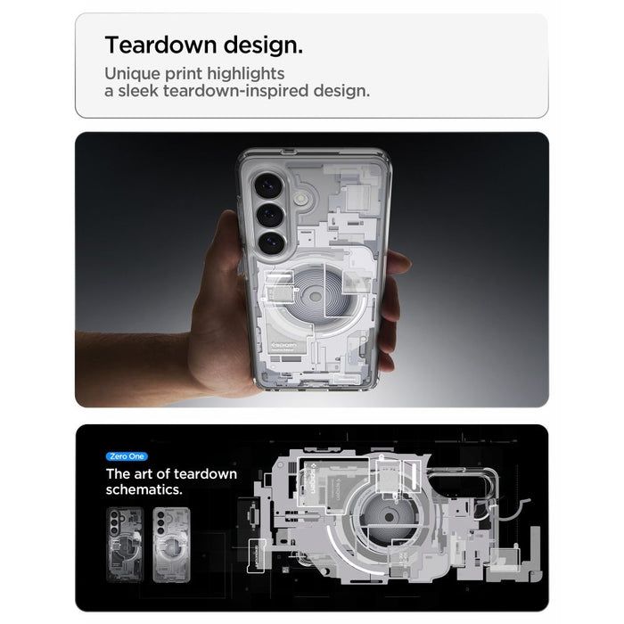 Spigen Ultra Hybrid Mag MagSafe Case for Samsung Galaxy S26 Zero One - Clear and White