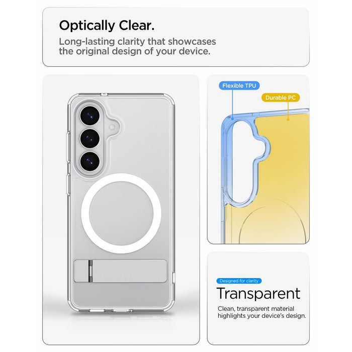 Spigen Ultra Hybrid S Mag MagSafe Case for Samsung Galaxy S26 - Clear and White