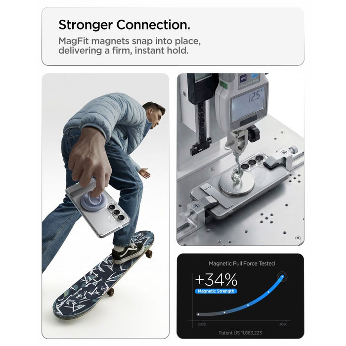 Spigen Ultra Hybrid S Mag MagSafe Case for Samsung Galaxy S26 - Clear and White