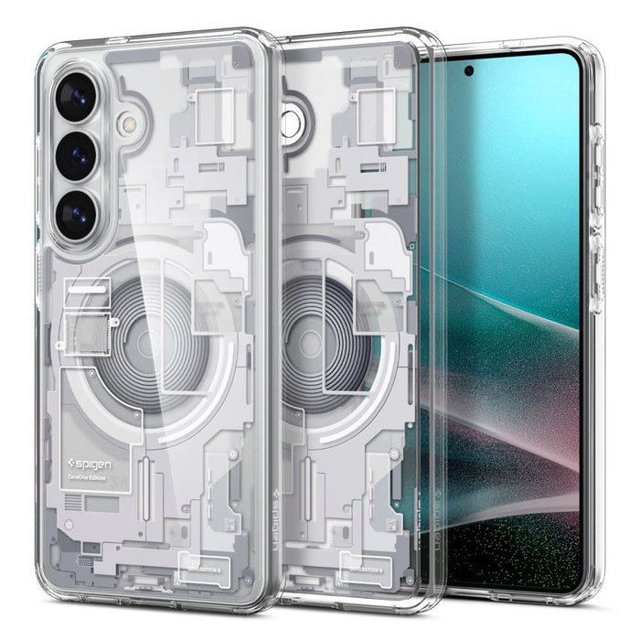 Spigen Ultra Hybrid Mag MagSafe Case for Samsung Galaxy S26+ Zero One - Clear and White