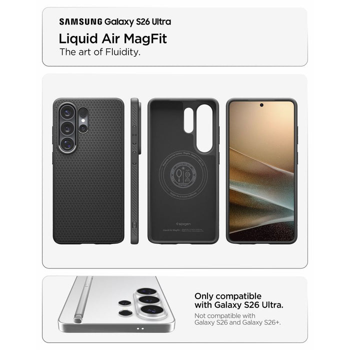 Spigen Liquid Air Mag MagSafe Case for Samsung Galaxy S26 Ultra - Black