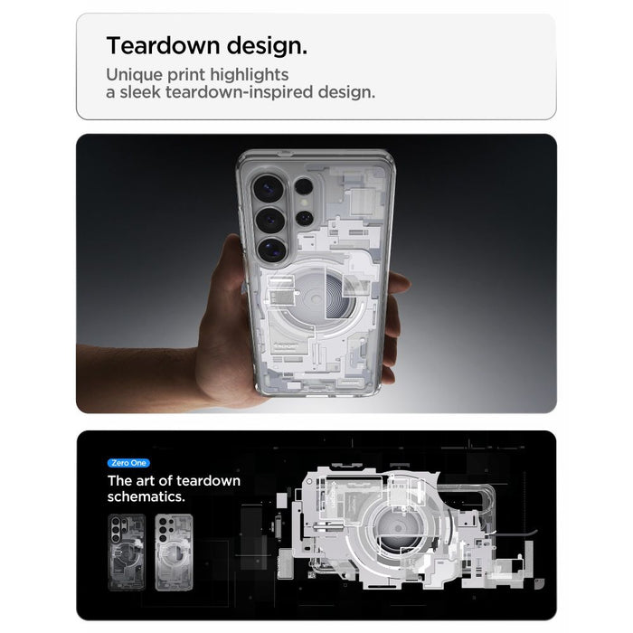 Spigen Ultra Hybrid Mag MagSafe Case for Samsung Galaxy S26 Ultra Zero One - Clear and White