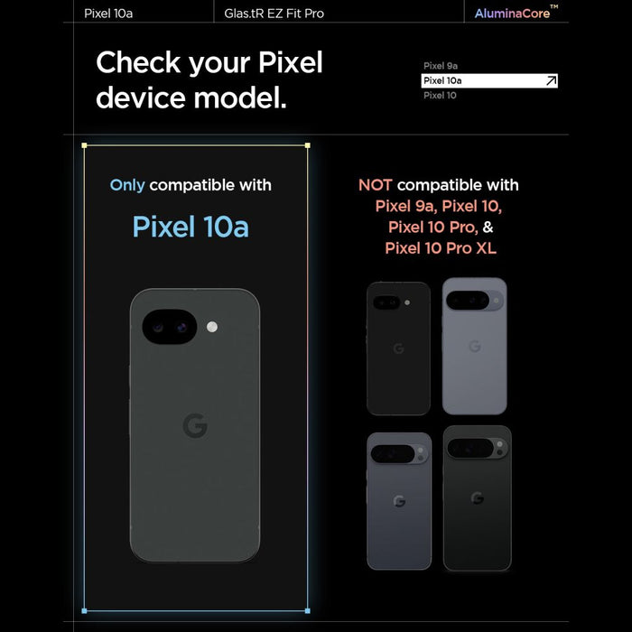 Spigen Glas.tR EZ Fit Pro 2-Pack Tempered Glass Screen Protector for Google Pixel 10A