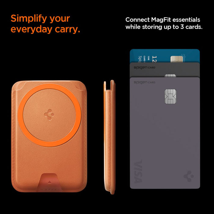 Spigen Valentinus MagFit+ MagSafe Magnetic Phone Wallet - Orange