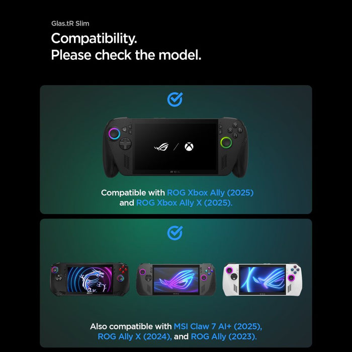 Spigen Glas.tR Slim Tempered Glass 2-Pack for ROG Xbox Ally X (2024/2025) / ROG Xbox Ally (2025) / ROG Ally (2023) / MSI Claw 7 AI+