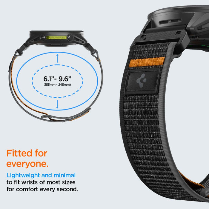 Spigen Athlex Air Strap for Garmin QuickFit 22mm - Black and Orange