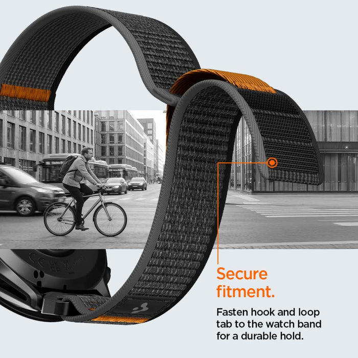 Spigen Athlex Air Strap for Garmin QuickFit 22mm - Black and Orange