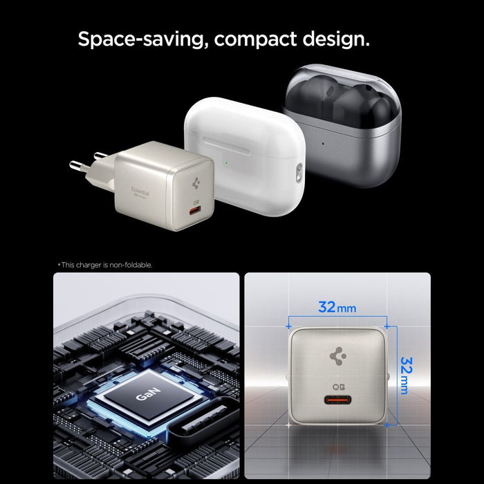 Spigen Essential EE301EU 1-Port 30W Wall Charger - Titanium