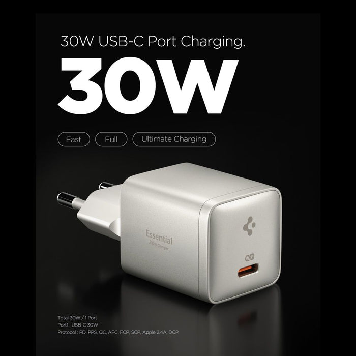 Spigen Essential EE301EU 1-Port 30W Wall Charger - Titanium